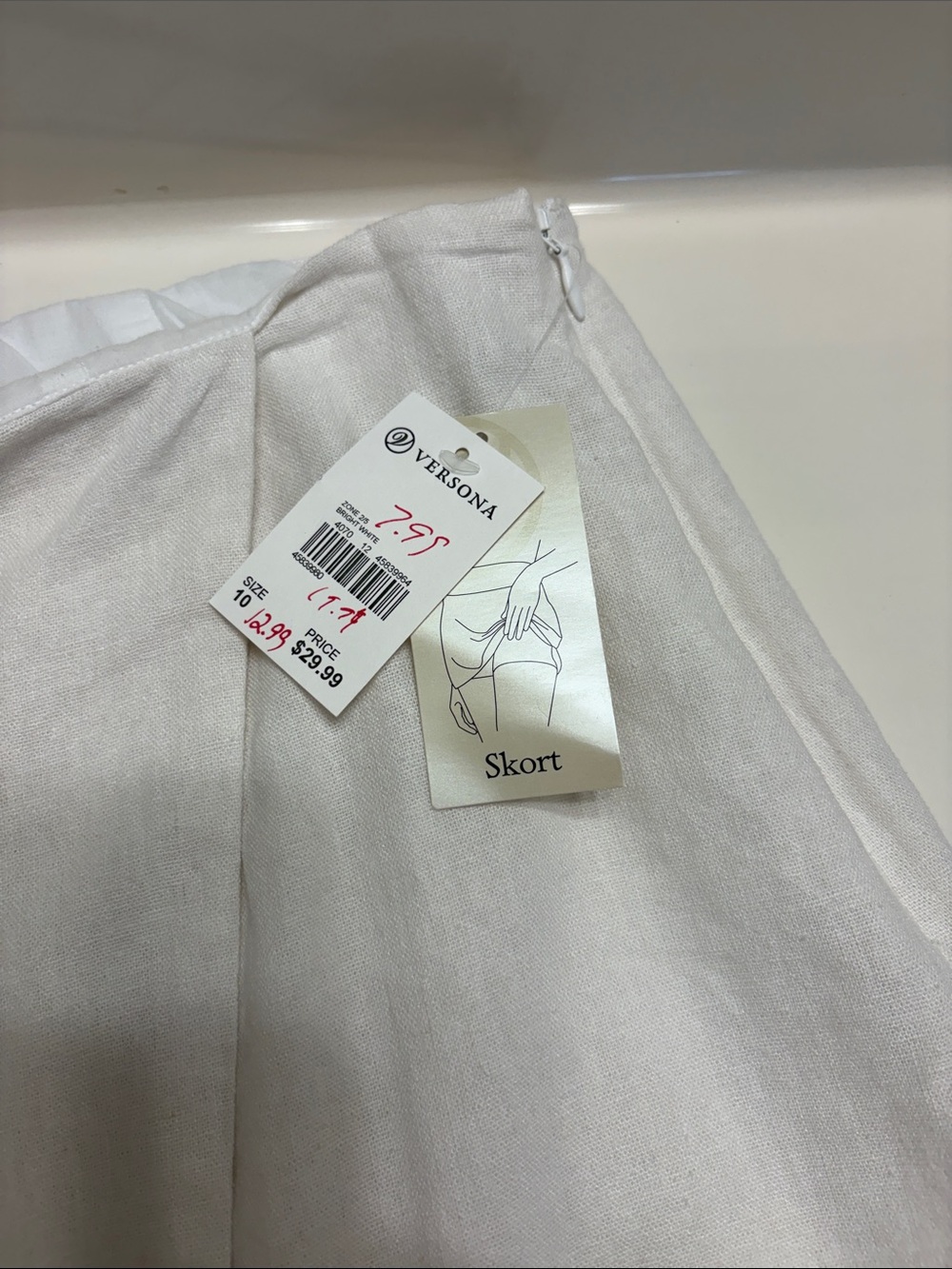 Versona White Linen Mini Skort - Picture 7 of 11